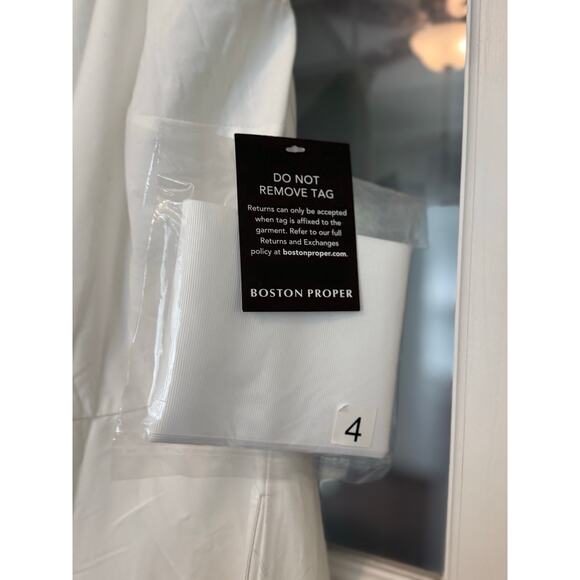 Boston Proper Maxi Length Belted Poplin Shirt Dress white size 4 NWT - Picture 6 of 14